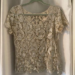 Silver lace top